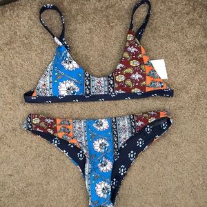 Blue Patterned Cheeky Zaful bikini! Never worn!